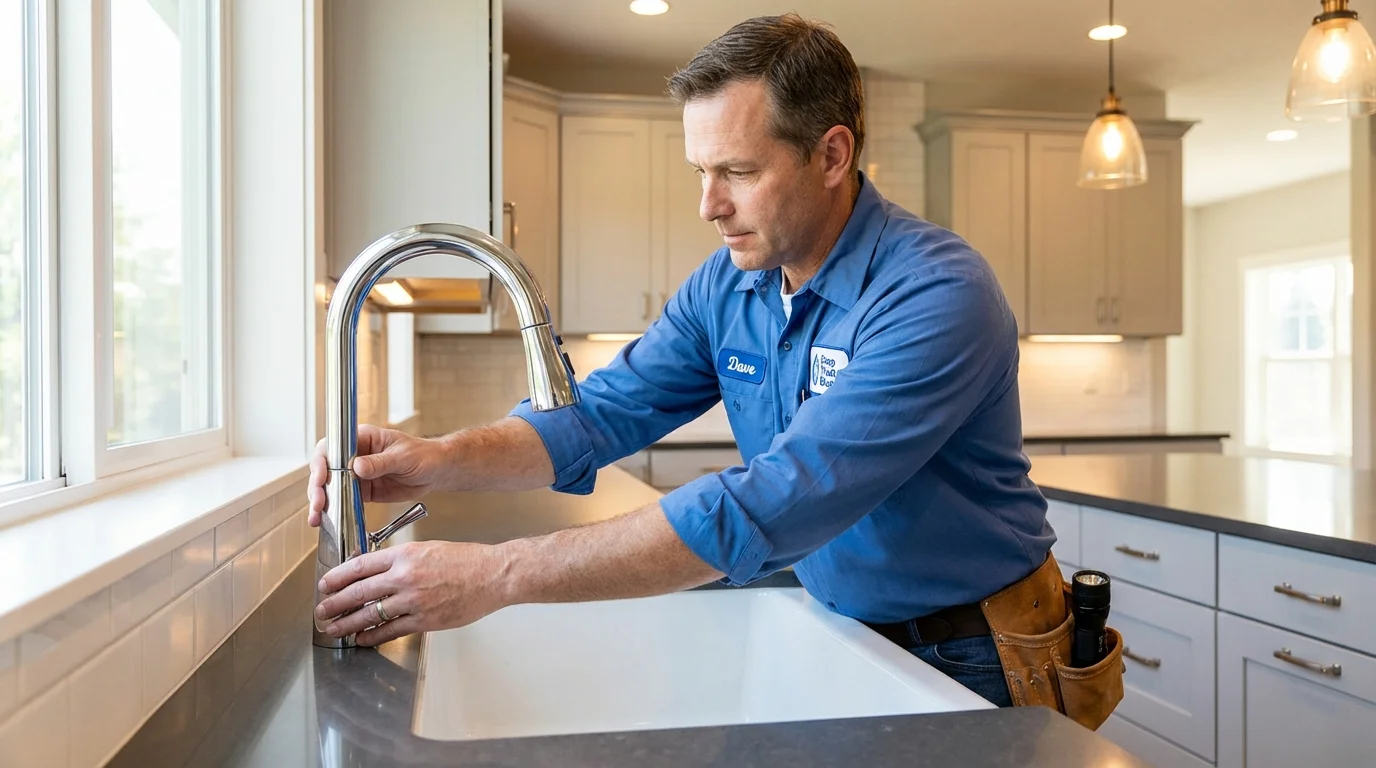 Kitchen faucet installation by Johns Plumbing LLC in New Summerfield